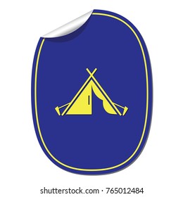 Stylized icon of tourist tent. Vector illustration