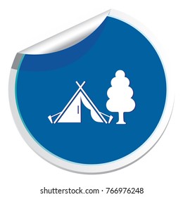 Stylized icon of tourist tent. Vector illustration