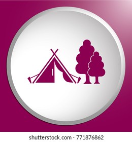 Stylized icon of tourist tent. Vector illustration