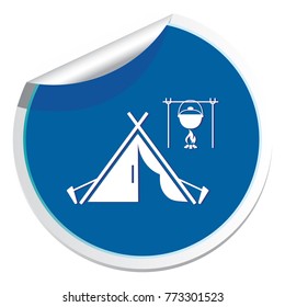 Stylized icon of tourist tent. Vector illustration