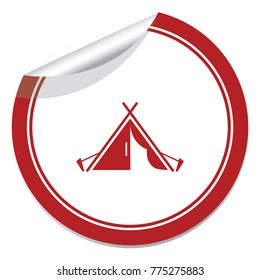 Stylized icon of tourist tent. Vector illustration