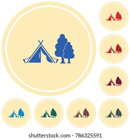 Stylized icon of tourist tent. Vector illustration