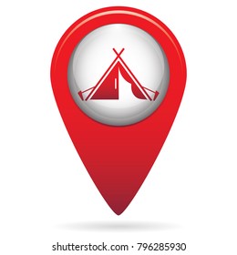 Stylized icon of tourist tent. Vector illustration