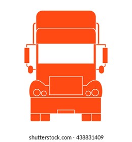 Stilvolle Symbol der LKW-Vorderseite auf weißem Hintergrund