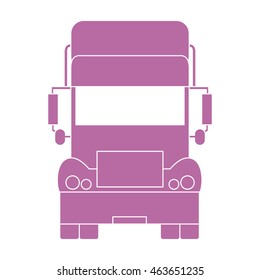 Stylized icon of the truck front on a white background