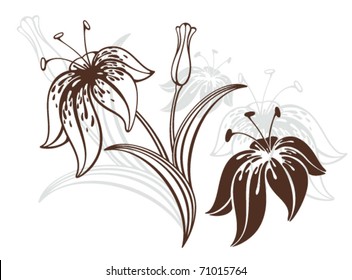 stylized icons of lily