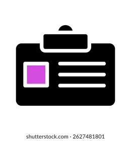 Stylized identity card icon featuring a clean and modern design for visual clarity