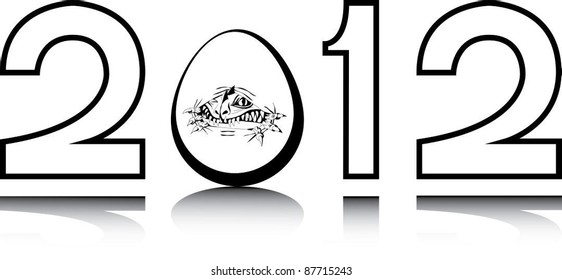 stylized illustration: 2012 - year of the dragon.