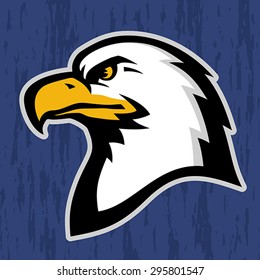 Stylized illustration of American eagle (bald eagle) head profile. EPS 8, CMYK