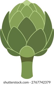 A stylized illustration of an artichoke, showcasing its unique shape and texture. A healthy and delicious vegetable, perfect for culinary and nutritional themes.