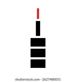 Stylized Illustration of a Black and Red Screwdriver Tool for Repairs
