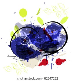 Stylized illustration of blueberries