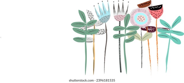 Stylized illustration of a bouquet of flowers