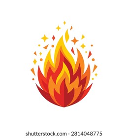 A stylized illustration of a burning flame