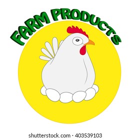 Stylized illustration of a chicken. 