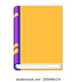 Stylized illustration of closed book. School or educational icon.