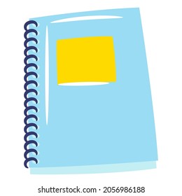 Stylized Illustration Of Closed Paper Notebook. School Or Educational Icon.