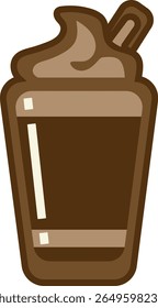 A stylized illustration of a coffee drink with whipped cream and a straw.
