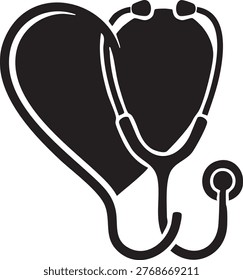 A stylized illustration combining a heart and a stethoscope for health awareness