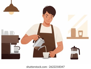 Uma ilustração estilizada de uma unidade de armazenamento de canto, com um exterior castanho-escuro e um interior cinza-claro.