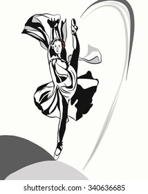 stylized illustration of dancing girl