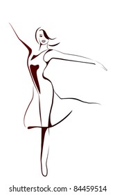 stylized illustration of dancing girl