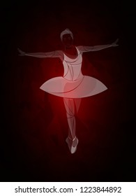stylized illustration of dancing girl, ballet, gymnast