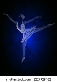 stylized illustration of dancing girl, ballet, gymnast