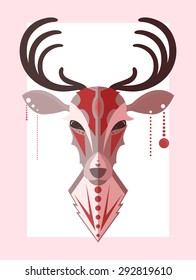 A stylized illustration of a deer in the flat style