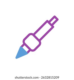 Stylized illustration of a digital pen, device for creating vector graphics