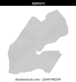 A ilustração estilizada apresenta a forma geográfica única de Djibuti.