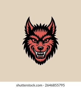 Uma ilustração estilizada apresenta uma ameaçadora cabeça de lobo com dentes afiados e olhos perfurantes. A pele do animal é retratada com linhas detalhadas.