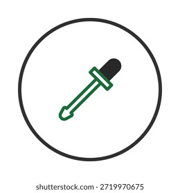 A stylized illustration features a pipette, commonly used in laboratories and medical settings. This imagery can be used in materials related to scientific research, medical analysis, pharmaceutical