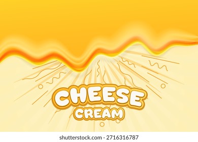 Ilustración estilizada con texto en negrita y blanco con un contorno naranja que lee Cheese Cream