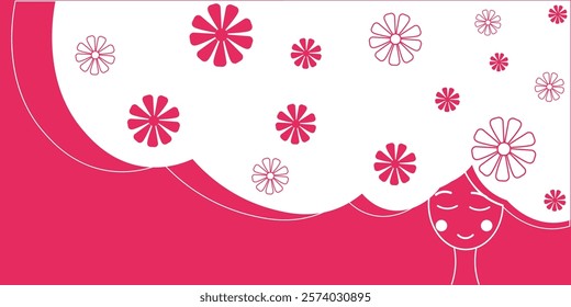 Stylized Illustration with Floral Patterns and Relaxed Character in Bright Colors. A vibrant and artistic illustration featuring an individual amidst floral patterns, exuding relaxation.