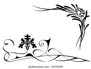 stylized illustration of the flowers for corner design
