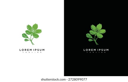 A stylized illustration of a four-leaf clover on contrasting white and black backgrounds with placeholder text