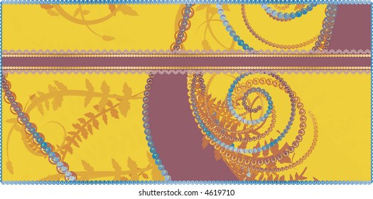 Stylized illustration of a fun and Playful retro nature frame.