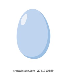 Stylized illustration of a glossy light blue egg with highlights and shadow, simple digital design for Easter, biology, or decorative projects on a clean white background