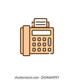 Stylized illustration of a golden fax machine icon, ideal for business communication themes.