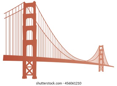 Stylized Illustration Of The Golden Gate Bridge