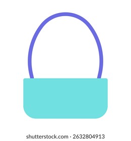 Stylized illustration of a handbag with simple shapes and calming color palette