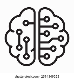 A stylized illustration of a human brain with integrated circuit-like components. 