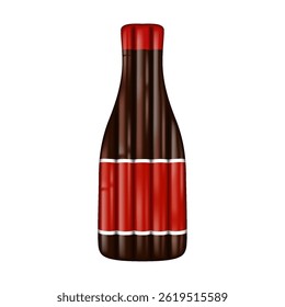 Stylized illustration of a inflatable pool floats bottle with a sleek design featuring red and brown colors depicting a modern and minimalist look ideal for packaging presentations