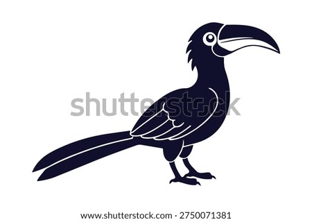 A stylized illustration of a large bird with a distinctive beak