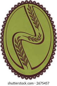 A stylized illustration of leaves in a retro-framed background; the file coordinates with several illustrations from my portfolio.