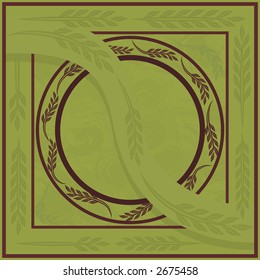 A stylized illustration of leaves in a retro-framed background; the file coordinates with several illustrations from my portfolio.