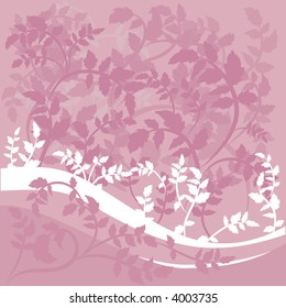 A stylized illustration of leaves in a retro-framed background; this file coordinates with several illustrations from my portfolio.