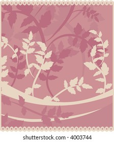 A stylized illustration of leaves in a retro-framed background; this file coordinates with several illustrations from my portfolio.