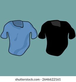 Stylized illustration of a light blue short-sleeved t-shirt with subtle shading, set against a solid dark blue background. Minimalist design suitable for fashion, clothing, or casual wear themes.